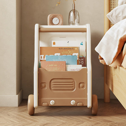 Modern Art Deco Car-Shaped Eco-Friendly HDPE Movable Kids Storage End Table 3-Tier For Living Room