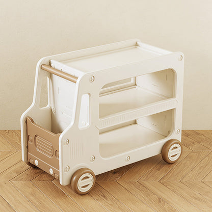 Modern Art Deco Car-Shaped Eco-Friendly HDPE Movable Kids Storage End Table 3-Tier For Living Room