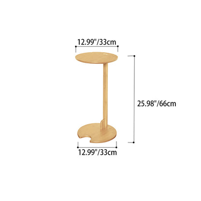 Modern Minimalist Crescent Shape Bamboo Adjustable End Table 1-Tier For Living Room & Bedroom