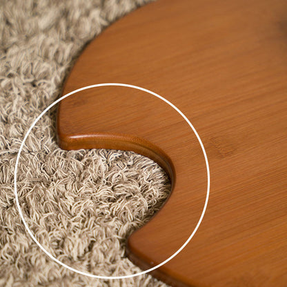 Modern Minimalist Crescent Shape Bamboo Adjustable End Table 1-Tier For Living Room & Bedroom