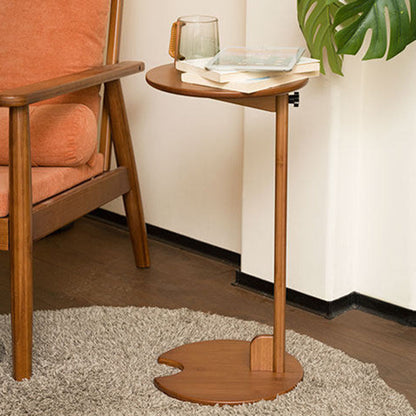 Modern Minimalist Crescent Shape Bamboo Adjustable End Table 1-Tier For Living Room & Bedroom