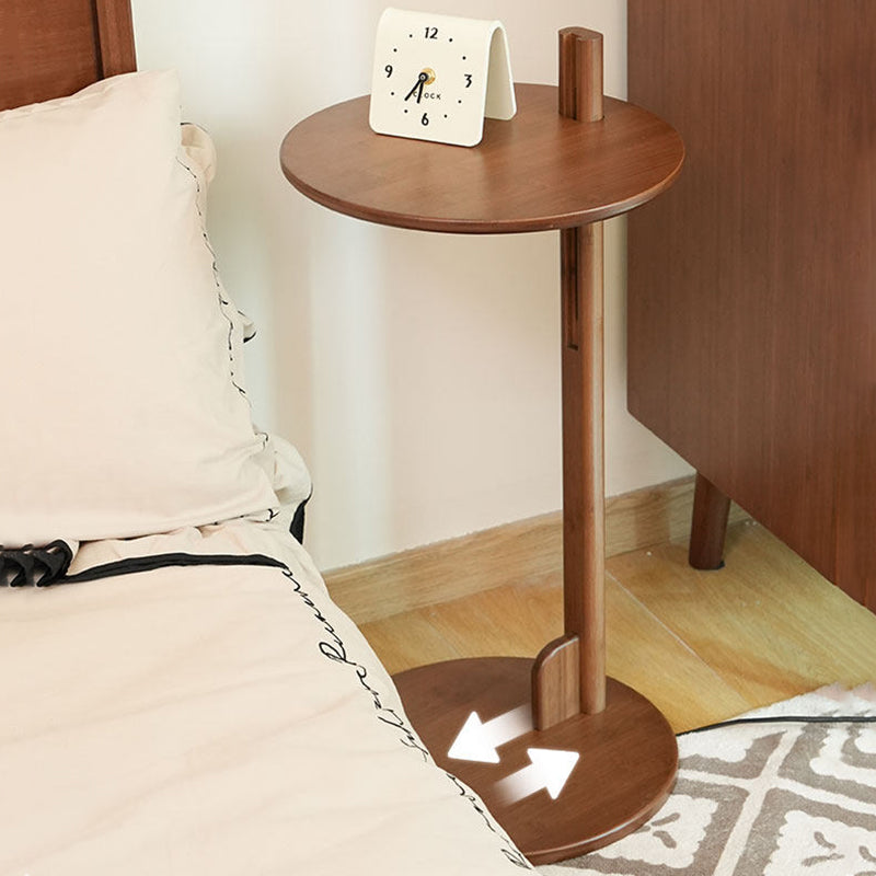 Modern Minimalist Crescent Shape Bamboo Adjustable End Table 1-Tier For Living Room & Bedroom