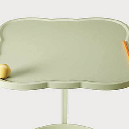 Contemporary Nordic Clover Eco-Friendly HDPE Movable End Table 2-Tier For Living Room & Bedroom