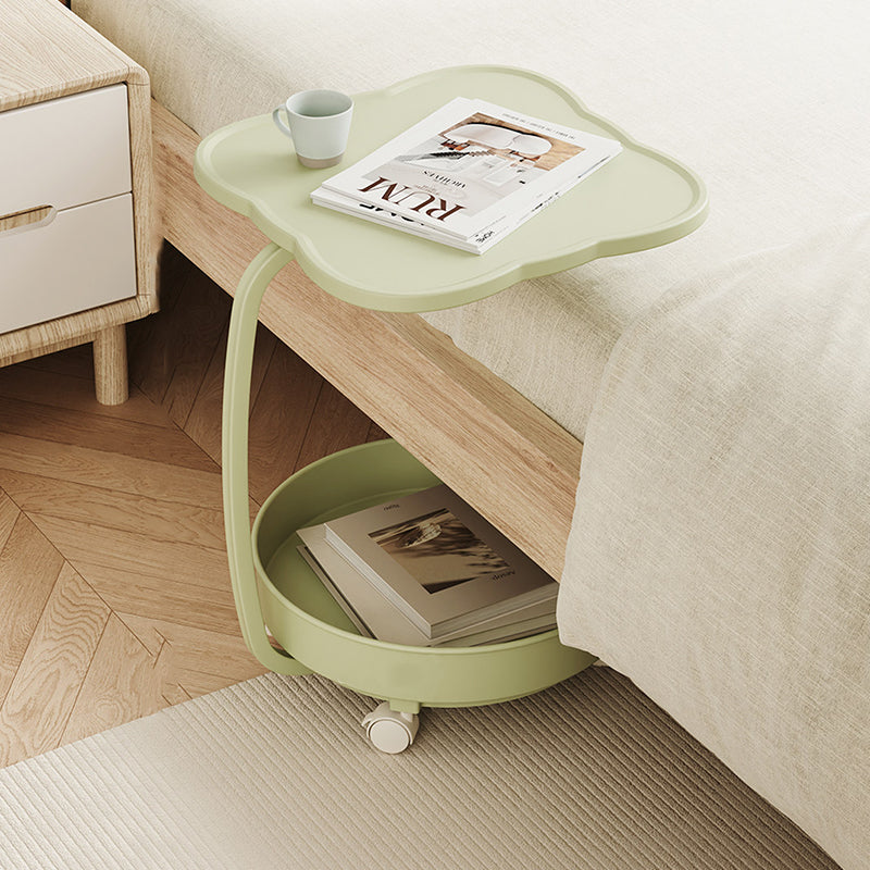 Contemporary Nordic Clover Eco-Friendly HDPE Movable End Table 2-Tier For Living Room & Bedroom
