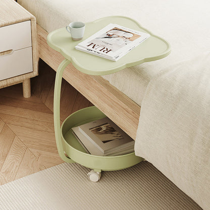 Contemporary Nordic Clover Eco-Friendly HDPE Movable End Table 2-Tier For Living Room & Bedroom