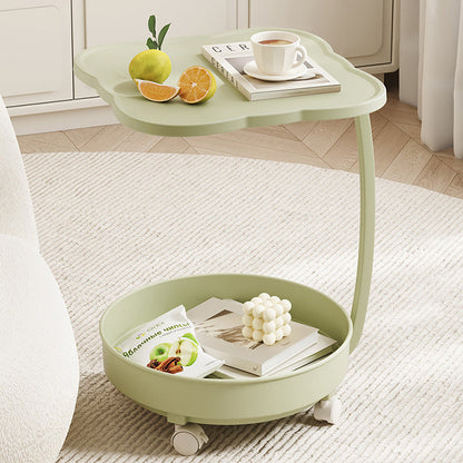 Contemporary Nordic Clover Eco-Friendly HDPE Movable End Table 2-Tier For Living Room & Bedroom