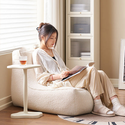 Contemporary Nordic Cloud-Shaped Solid Rubberwood Portable End Table 1-Tier For Living Room