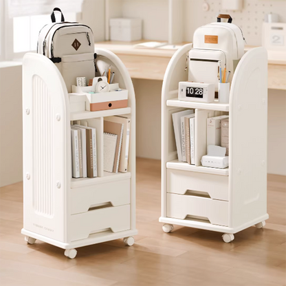 Modern Minimalist Eco-Friendly HDPE Arched Movable Storage Shelf 2-Drawer For Living Room