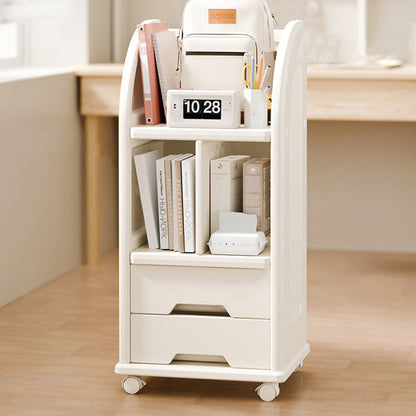 Modern Minimalist Eco-Friendly HDPE Arched Movable Storage Shelf 2-Drawer For Living Room