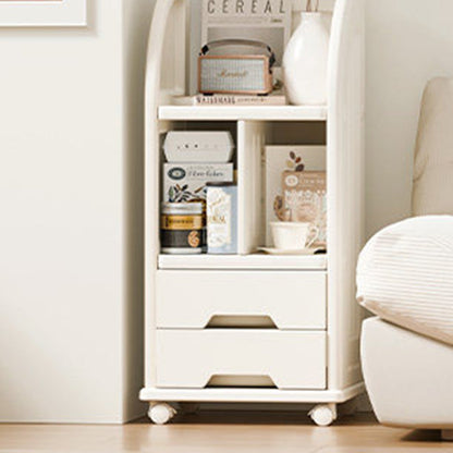 Modern Minimalist Eco-Friendly HDPE Arched Movable Storage Shelf 2-Drawer For Living Room