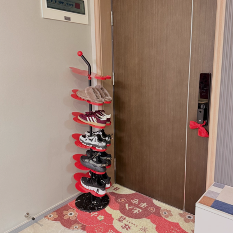 Modern Art Deco Carbon Steel Marble Floral Shoe Storage Rack 4/6-Tier For Entryway & Hallway