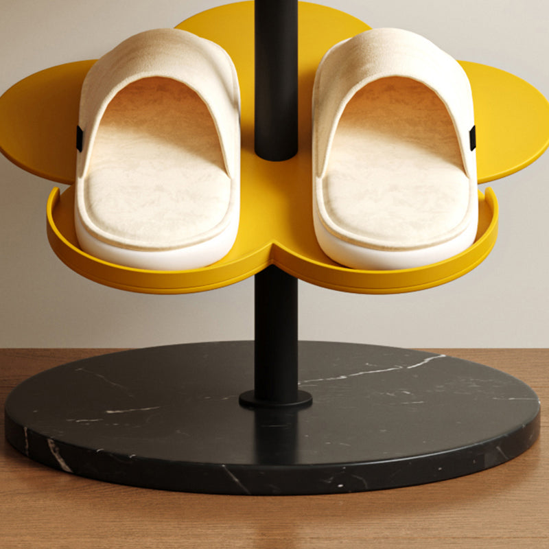 Modern Art Deco Carbon Steel Marble Floral Shoe Storage Rack 4/6-Tier For Entryway & Hallway