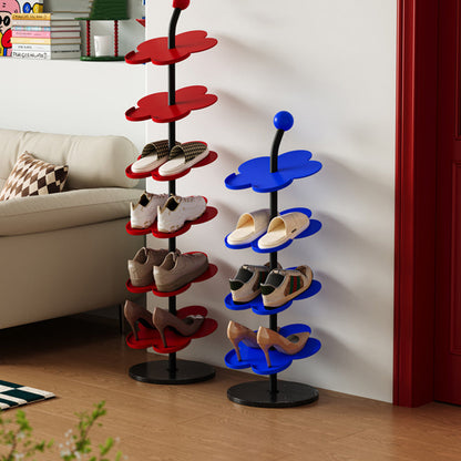 Modern Art Deco Carbon Steel Marble Floral Shoe Storage Rack 4/6-Tier For Entryway & Hallway