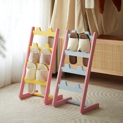 Contemporary Nordic L-Shaped MDF Floor-Standing Shoe Storage Rack 4-Shelf For Entryway