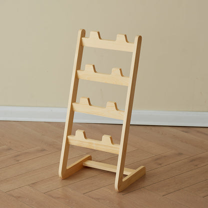 Contemporary Nordic L-Shaped MDF Floor-Standing Shoe Storage Rack 4-Shelf For Entryway