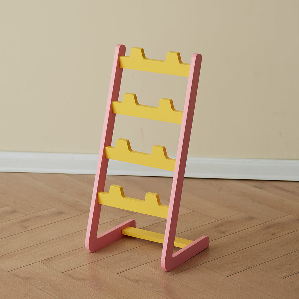 Contemporary Nordic L-Shaped MDF Floor-Standing Shoe Storage Rack 4-Shelf For Entryway
