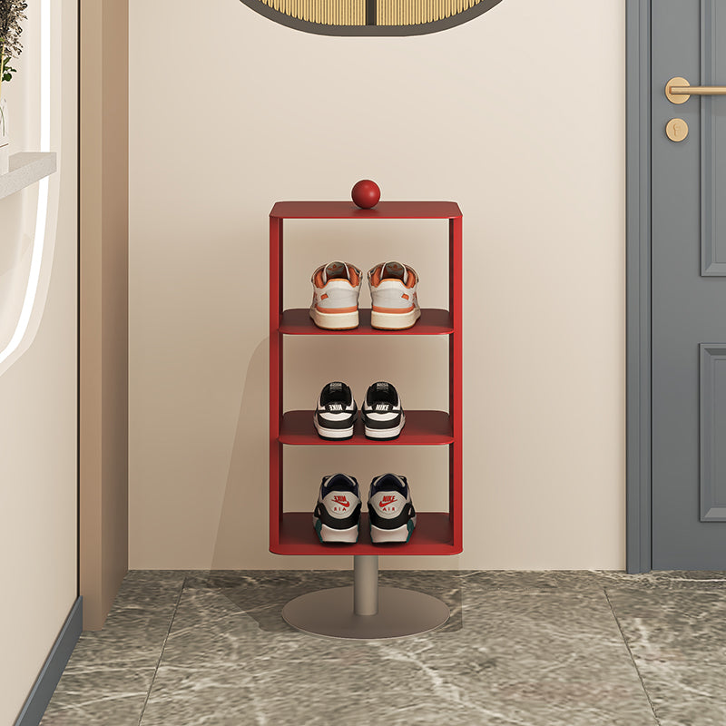 Contemporary Industrial Rectangular Anti-Corrosion & Anti-Rust Carbon Steel Shoe Storage Rack 3/4-Tier For Hallway