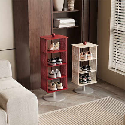 Contemporary Industrial Rectangular Anti-Corrosion & Anti-Rust Carbon Steel Shoe Storage Rack 3/4-Tier For Hallway
