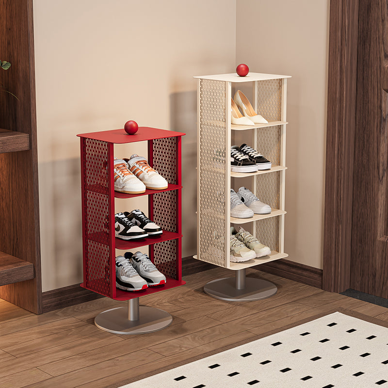 Contemporary Industrial Rectangular Anti-Corrosion & Anti-Rust Carbon Steel Shoe Storage Rack 3/4-Tier For Hallway