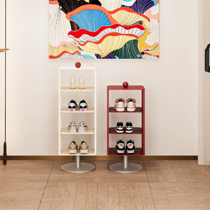 Contemporary Industrial Rectangular Anti-Corrosion & Anti-Rust Carbon Steel Shoe Storage Rack 3/4-Tier For Hallway
