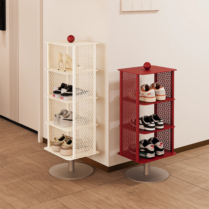 Contemporary Industrial Rectangular Anti-Corrosion & Anti-Rust Carbon Steel Shoe Storage Rack 3/4-Tier For Hallway