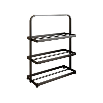 Modern Minimalist Rectangular Iron Open Storage Organizer Shoe Rack 3-Tier For Entryway