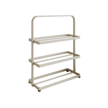 Modern Minimalist Rectangular Iron Open Storage Organizer Shoe Rack 3-Tier For Entryway