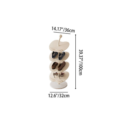 Contemporary Creative Apple-Shaped Iron Marble Shoe Storage Rack 4/5/6-Tier For Entryway & Hallway
