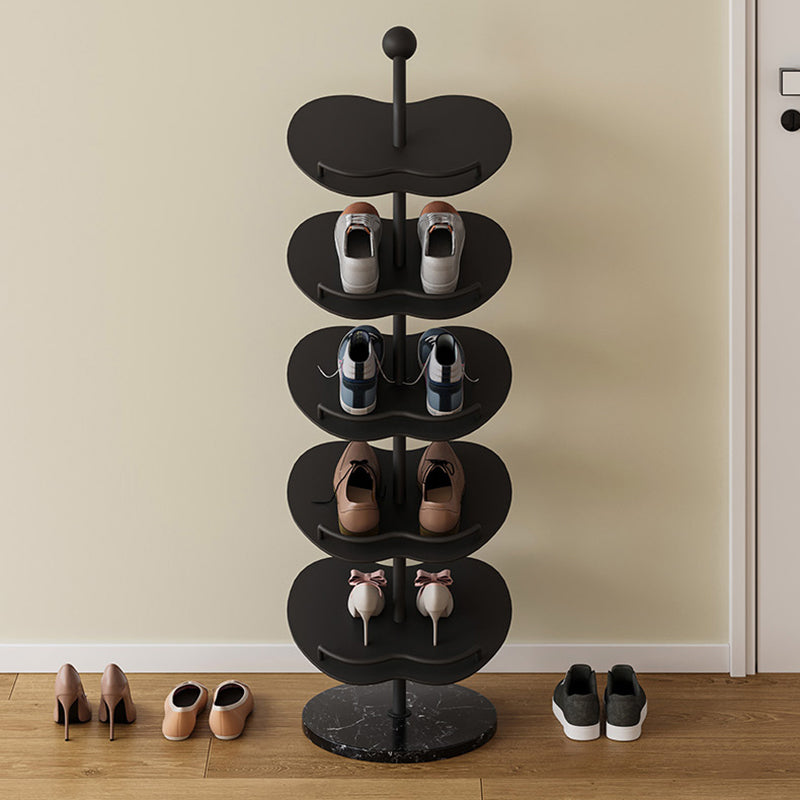 Contemporary Creative Apple-Shaped Iron Marble Shoe Storage Rack 4/5/6-Tier For Entryway & Hallway