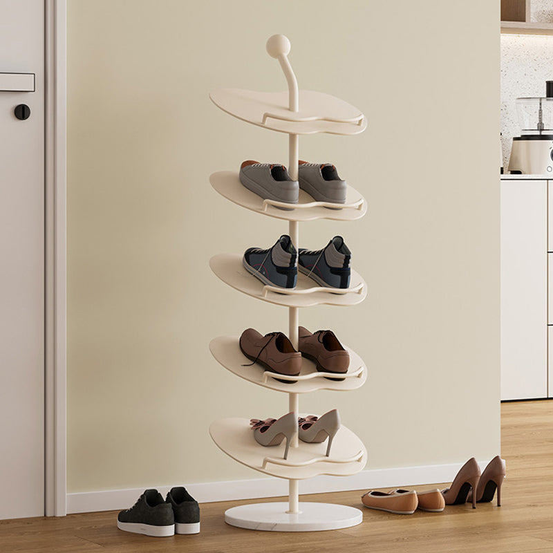 Contemporary Creative Apple-Shaped Iron Marble Shoe Storage Rack 4/5/6-Tier For Entryway & Hallway