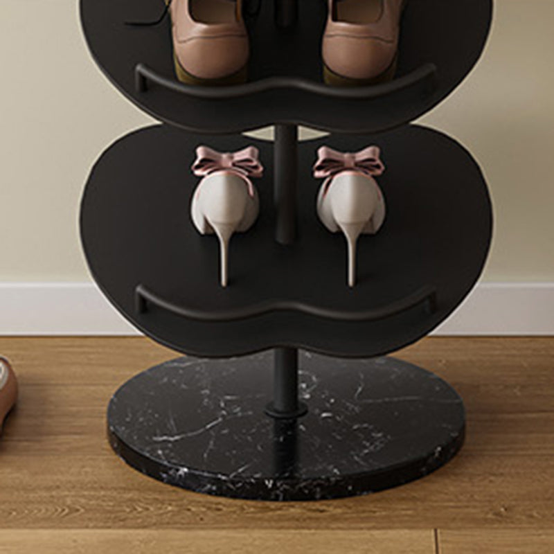 Contemporary Creative Apple-Shaped Iron Marble Shoe Storage Rack 4/5/6-Tier For Entryway & Hallway