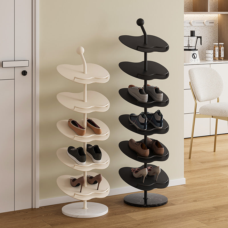 Contemporary Creative Apple-Shaped Iron Marble Shoe Storage Rack 4/5/6-Tier For Entryway & Hallway