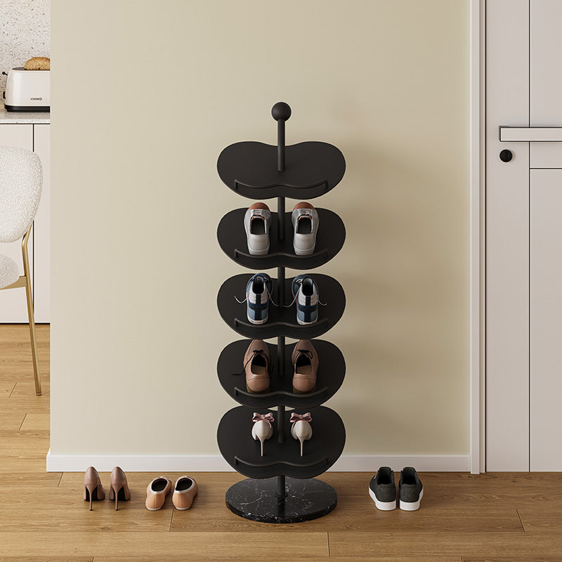 Contemporary Creative Apple-Shaped Iron Marble Shoe Storage Rack 4/5/6-Tier For Entryway & Hallway