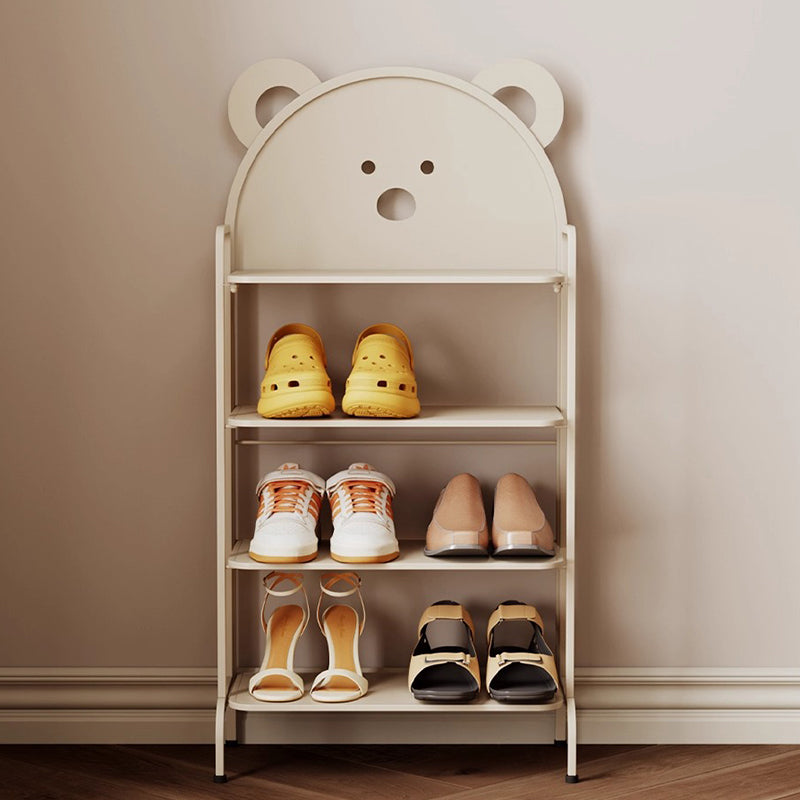 Contemporary Creative Cartoon Cute Bear Iron Shoe Storage Rack 4-Tier For Entryway