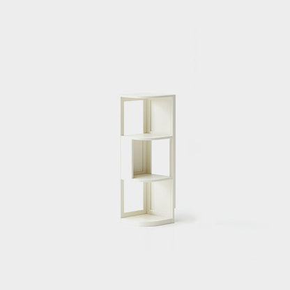 Modern Minimalist Fan-Shaped Solid Rubberwood Corner Storage Bookshelf 3/4/5-Tier For Study
