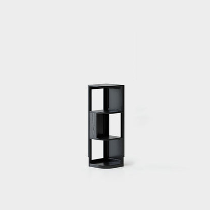 Modern Minimalist Fan-Shaped Solid Rubberwood Corner Storage Bookshelf 3/4/5-Tier For Study