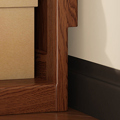Modern Minimalist Fan-Shaped Solid Rubberwood Corner Storage Bookshelf 3/4/5-Tier For Study