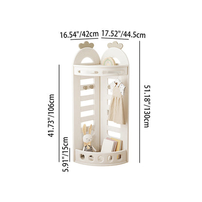 Modern Minimalist Fan-Shaped Eco-Friendly HDPE PP Kids Storage Shelf 2-Tier For Living Room