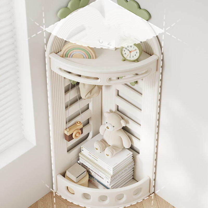 Modern Minimalist Fan-Shaped Eco-Friendly HDPE PP Kids Storage Shelf 2-Tier For Living Room