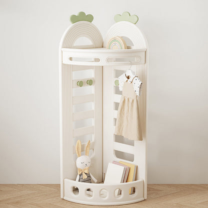Modern Minimalist Fan-Shaped Eco-Friendly HDPE PP Kids Storage Shelf 2-Tier For Living Room