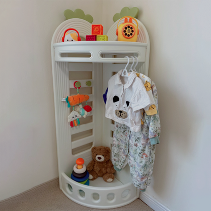 Modern Minimalist Fan-Shaped Eco-Friendly HDPE PP Kids Storage Shelf 2-Tier For Living Room