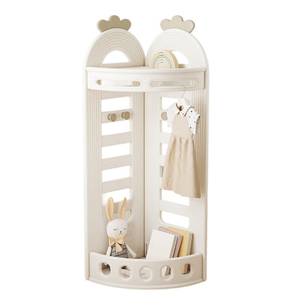 Modern Minimalist Fan-Shaped Eco-Friendly HDPE PP Kids Storage Shelf 2-Tier For Living Room