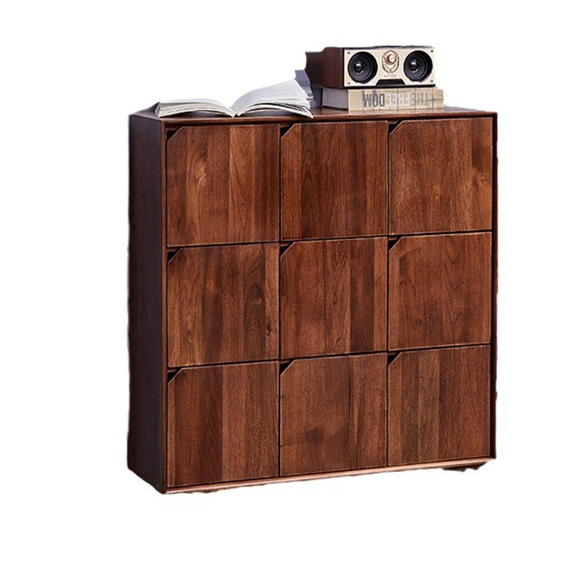 Traditional Vintage Rectangular Solid Wood Paulownia Wood Detachable Storage Cabinet 9-Drawer For Living Room