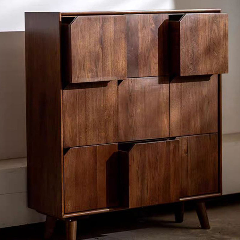 Traditional Vintage Rectangular Solid Wood Paulownia Wood Detachable Storage Cabinet 9-Drawer For Living Room