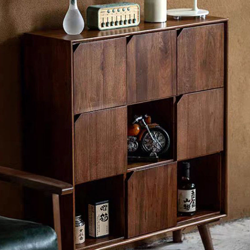 Traditional Vintage Rectangular Solid Wood Paulownia Wood Detachable Storage Cabinet 9-Drawer For Living Room