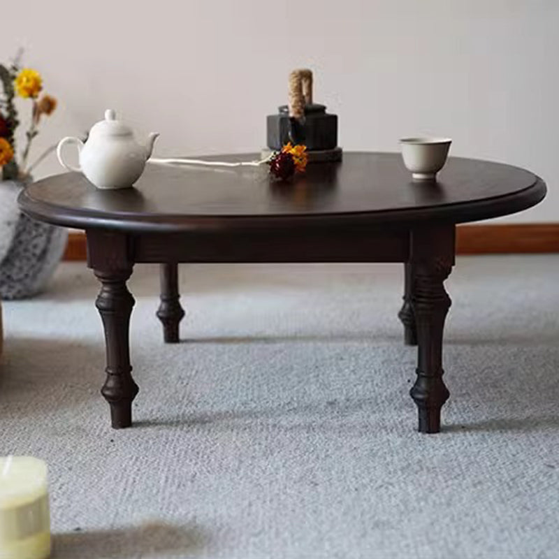 Modern Shabby Chic Pine Wood Round Tatami Bay Window Coffee Table 1-Tier For Living Room