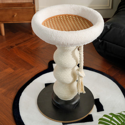 Contemporary Creative Gourd Sisal Rope MDF Scratch-Resistant Space-Saving Cat Tower 2-Tier For Living Room