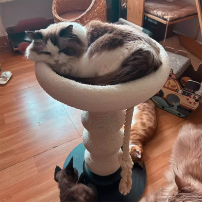 Contemporary Creative Gourd Sisal Rope MDF Scratch-Resistant Space-Saving Cat Tower 2-Tier For Living Room