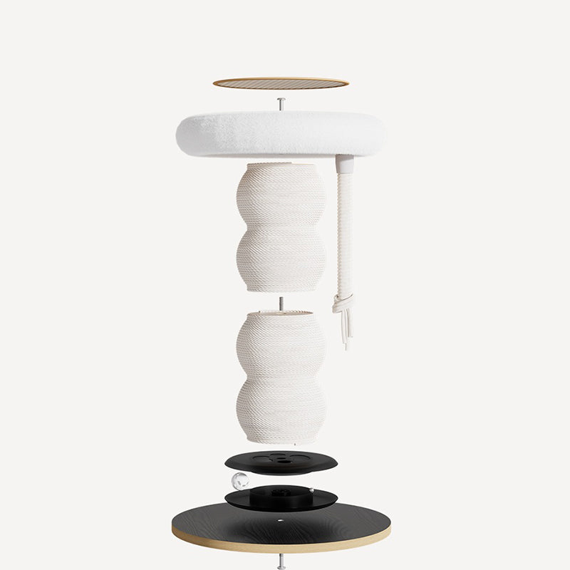 Contemporary Creative Gourd Sisal Rope MDF Scratch-Resistant Space-Saving Cat Tower 2-Tier For Living Room