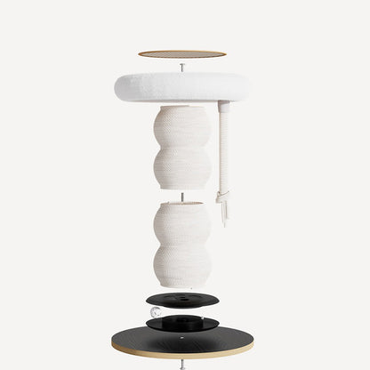 Contemporary Creative Gourd Sisal Rope MDF Scratch-Resistant Space-Saving Cat Tower 2-Tier For Living Room